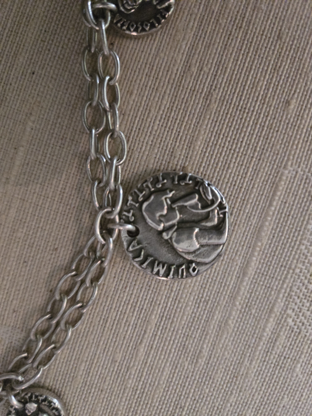 Silver-Tone Coin Pendant Necklace - Empowerada-Inspired Charm - Picture 2 of 4